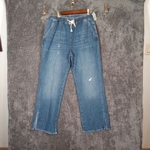 Pilcro High Rise Pull On Flare Womens Jeans Felimare Dark Wash Size MP